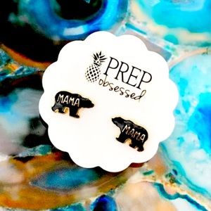 Mama Bear Enamel Earrings